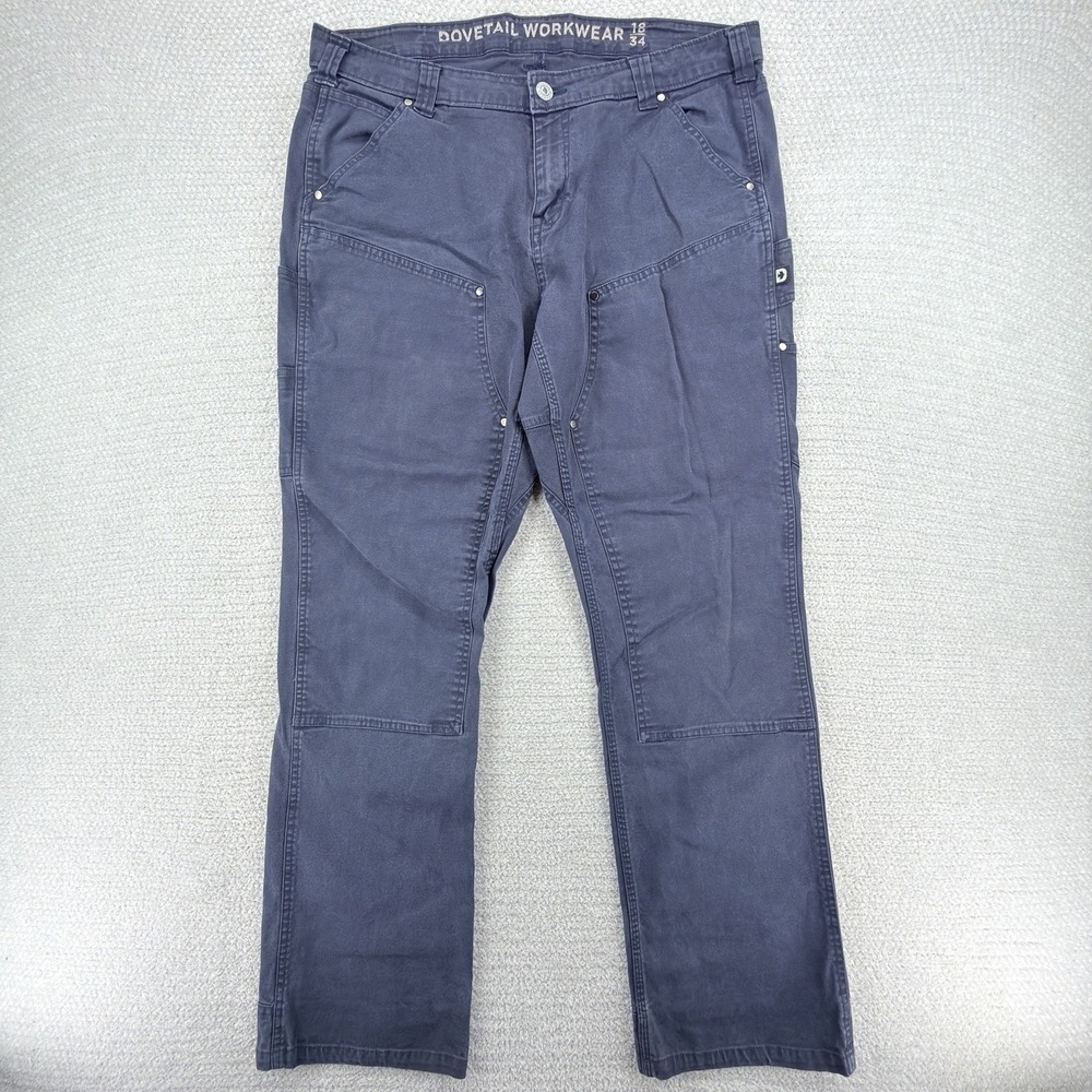 Dovetail Workwear Anna Taskpant Womens 18x34 Blue Carpenter Utility Work Pants